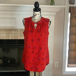 2/$10 CAbi red sleeveless top